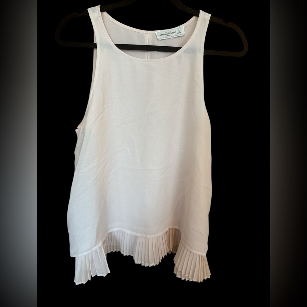 Abercrombie & Fitch Sleeveless Women’s Blouse Light Blush Pink Ruffled End Sz S